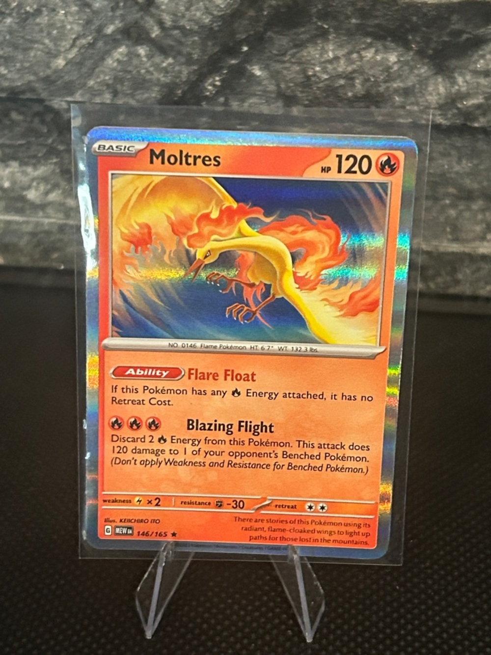Pokemon Moltres Holo 146/165 from the Scarlet‎ & Violet 151 Set M/NM